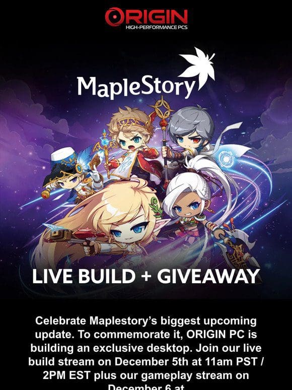 Custom PC live build + giveaway – a New Age of Maplestory drops soon