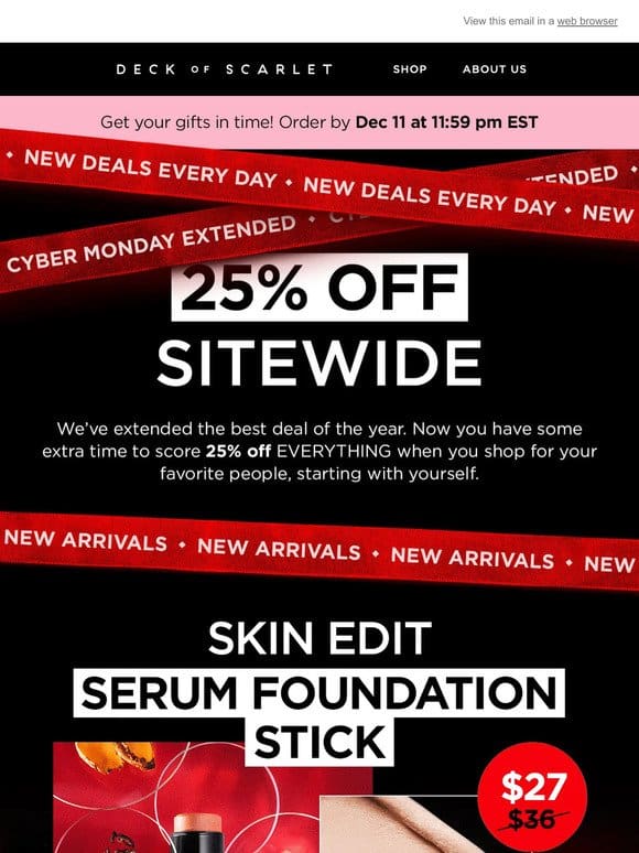 Cyber Monday EXTENDED: 25% off EVERYTHING