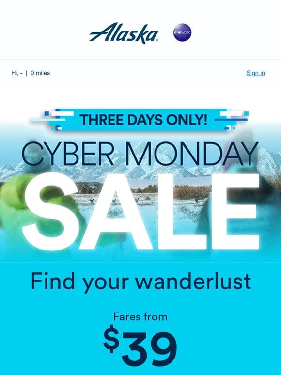 Cyber Monday deals are here. Don’t miss your flight!