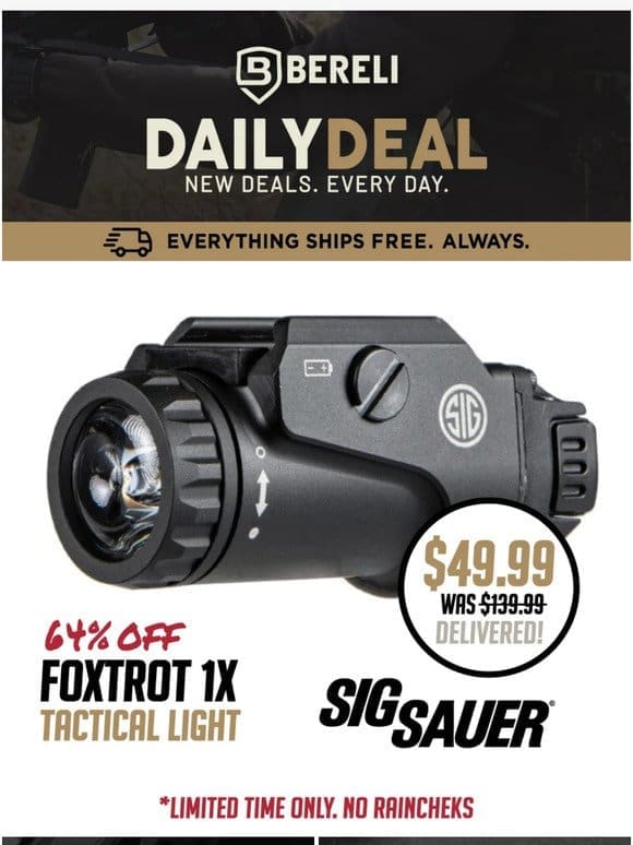 Daily Deal   64% Off Sig Sauer Foxtrot Tactical Light