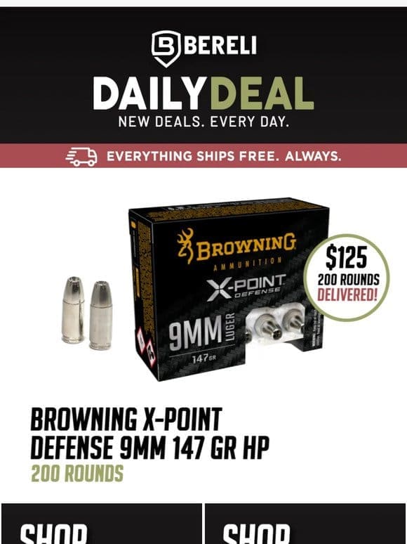 Daily Deal   Major Sale On Browning 9mm 147Gr