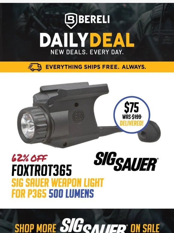 Daily Deal ⚠️ WARNING: This Price Is Too Good On Sig Sauer Weapon Light