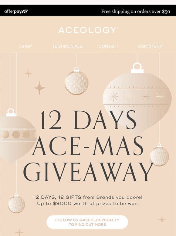 Day 01 Ace-Mas Biggest Giveaway!