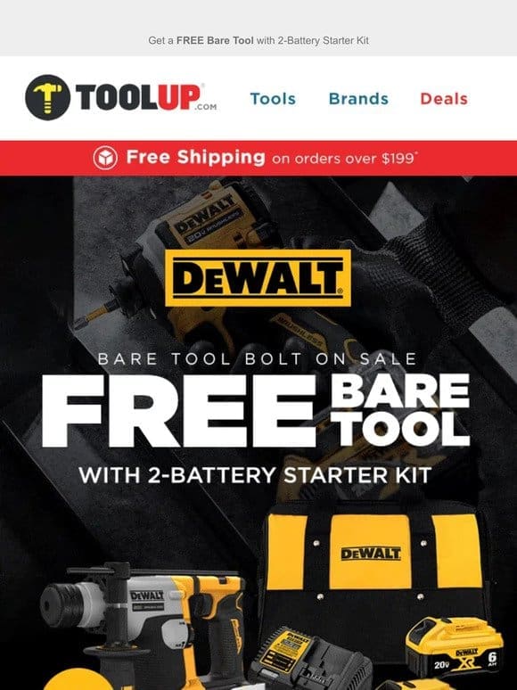 DeWalt Bare Tool Bolt On Sale! Up To $320 Value