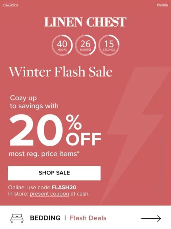 Deadline’s tomorrow  20% Off Winter FLASH Sale – Shop Now!