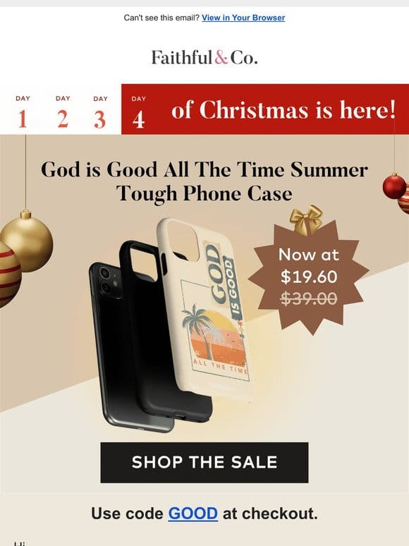 Deal #4! ✨ $19.60 God is Good Phone Case!