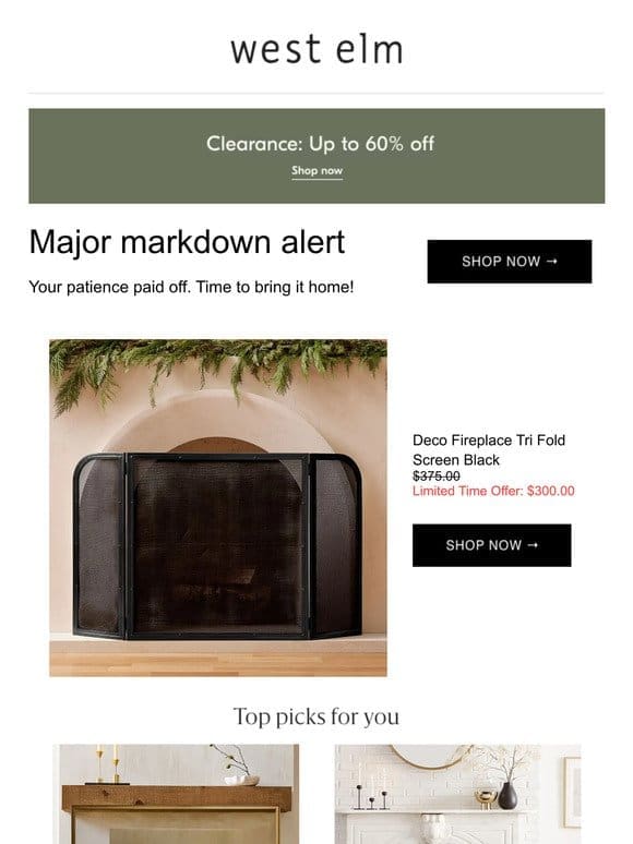 Deco Tri-Fold Fireplace Screen is on *sale* but going fast + Up to 60% off clearance!