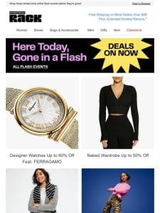 Designer Watches Up to 60% Off Feat. FERRAGAMO | Naked Wardrobe Up to 50% Off | Max Studio Up to 80% Off | And More!