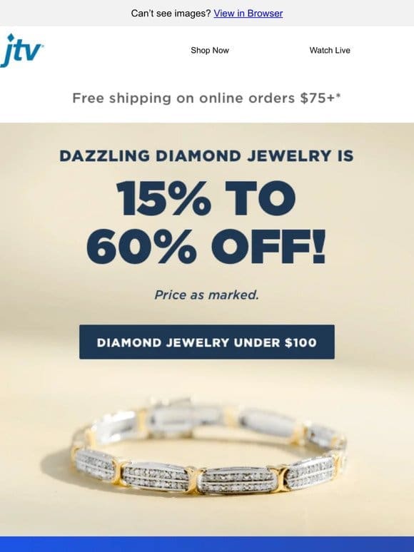 Diamond jewelry under $100 + a FLASH SALE!
