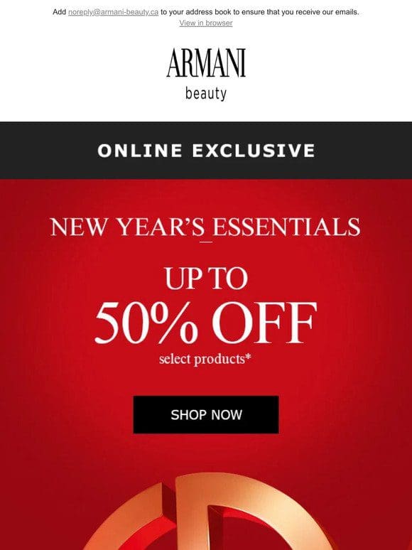 Discover New Year’s Offers from Armani