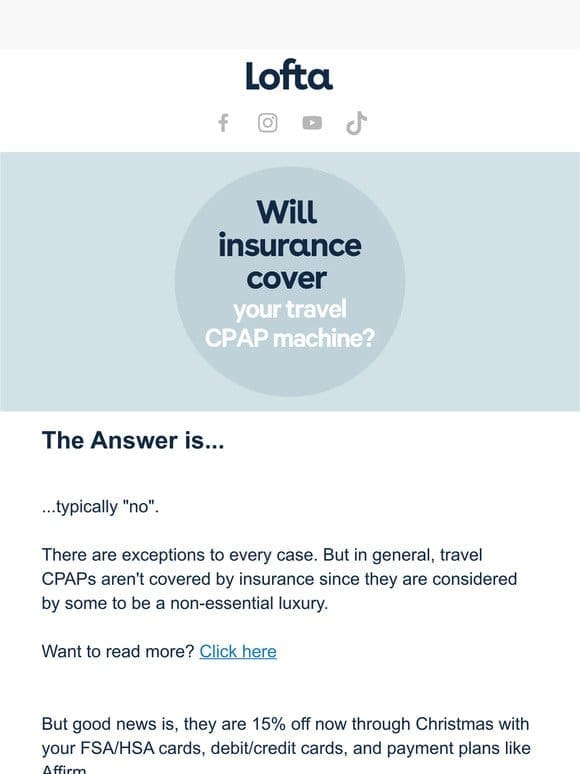 Does Insurance Cover Travel CPAPs?