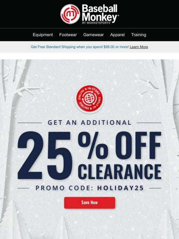 Don’t Miss Out! Holiday Sale Wrapping Up ��� Enjoy 25% Off Clearance!