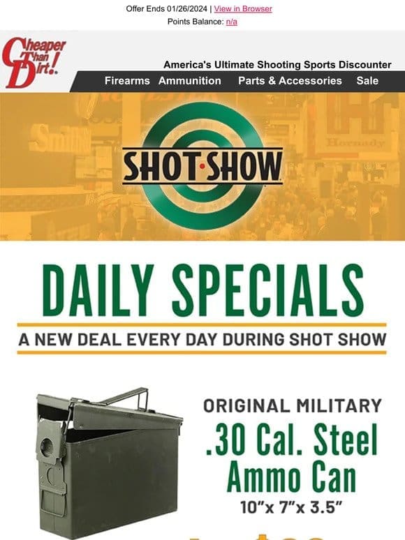 Don’t Miss Your Shot At Daily Deals During SHOT 2024