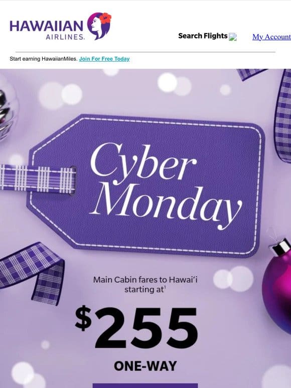 Don’t miss our Cyber Monday Sale fares