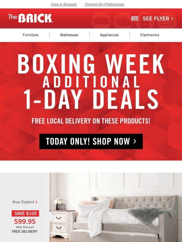 Don’t miss out! Boxing Week Additional 1-Day Deals!