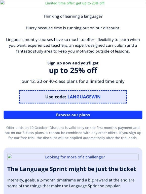 Don’t miss your chance to learn a language for less