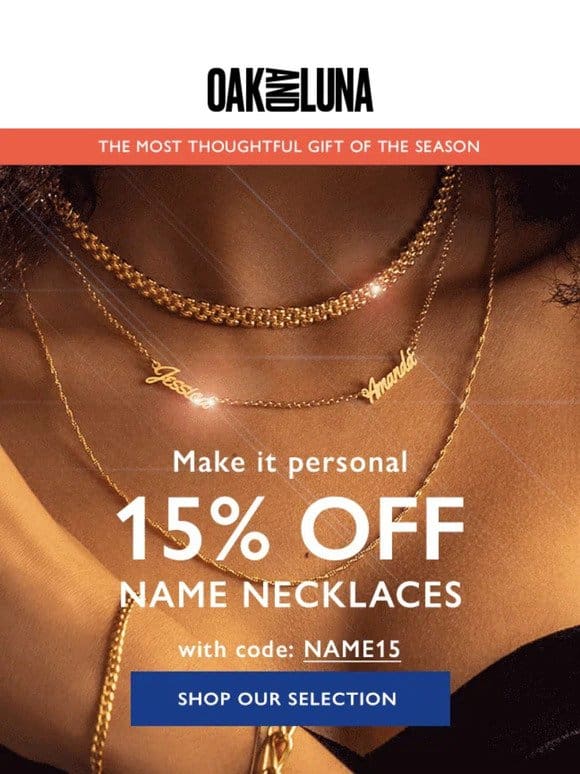 ENDS TONIGHT: 15% OFF name necklaces