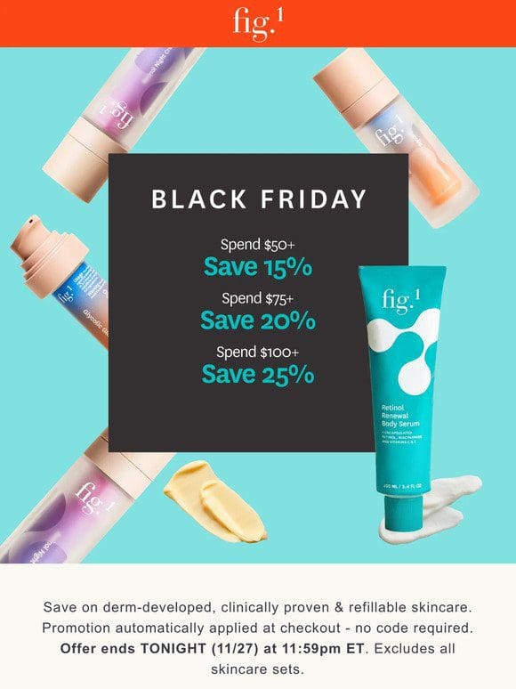 ENDS TONIGHT – save up to 25% on performance skincare