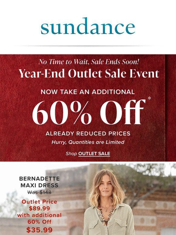 EXPIRES SOON: Extra 60% Off Outlet.