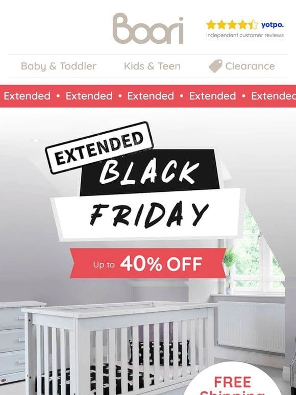 EXTENDED! Up to 40% Off + FREE Shipping*