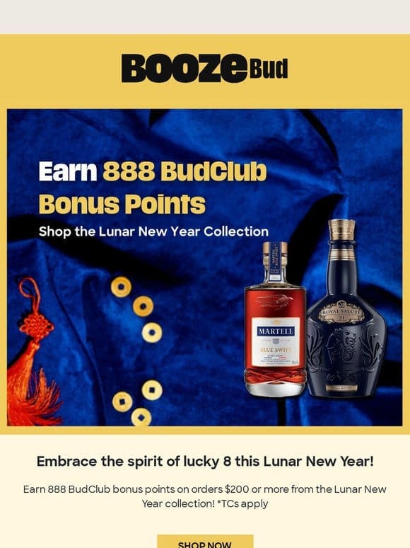 Earn 888 BudClub bonus points!