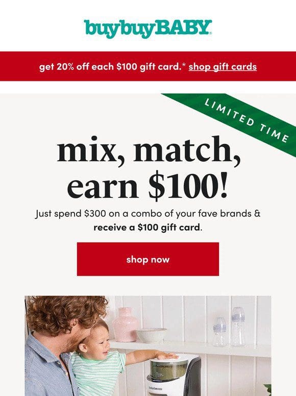 Earn a $100 GIFT CARD when you stock up today!​