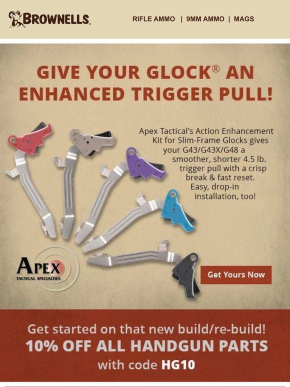 Easy trigger upgrade for slim-frame Glocks!