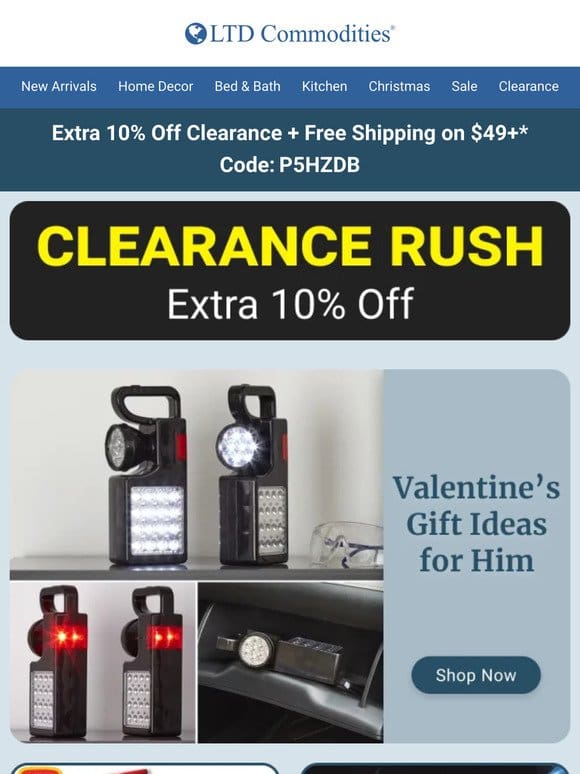 Email Exclusive: Extra 10% Off Clearance + Free Shipping!