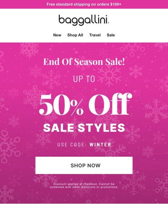 End of Season Sale—up to 50% off Sale Styles