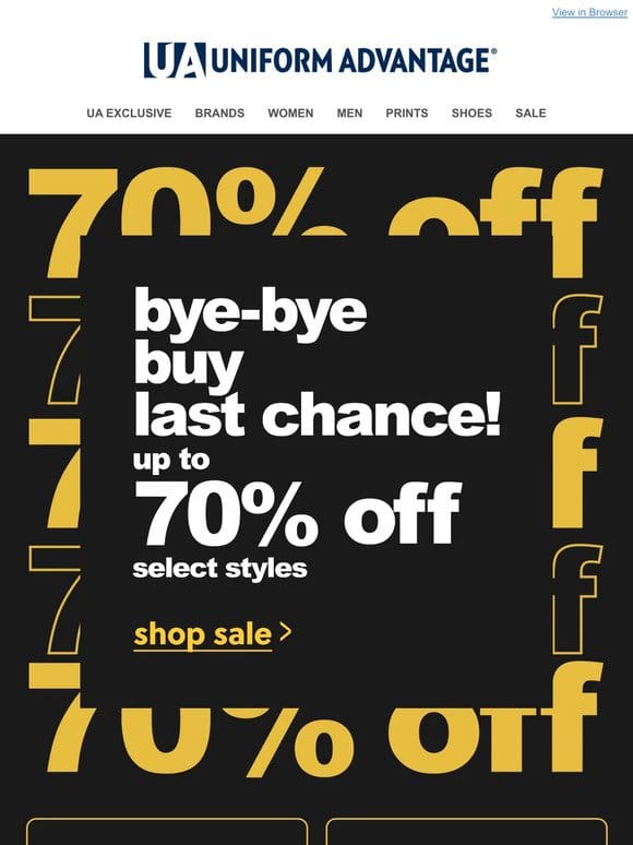 End of year CLEARANCE! Up to 70% off