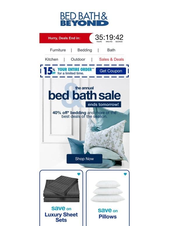 Ending Soon: Our Annual Bed & Bath Sale is Almost Gone