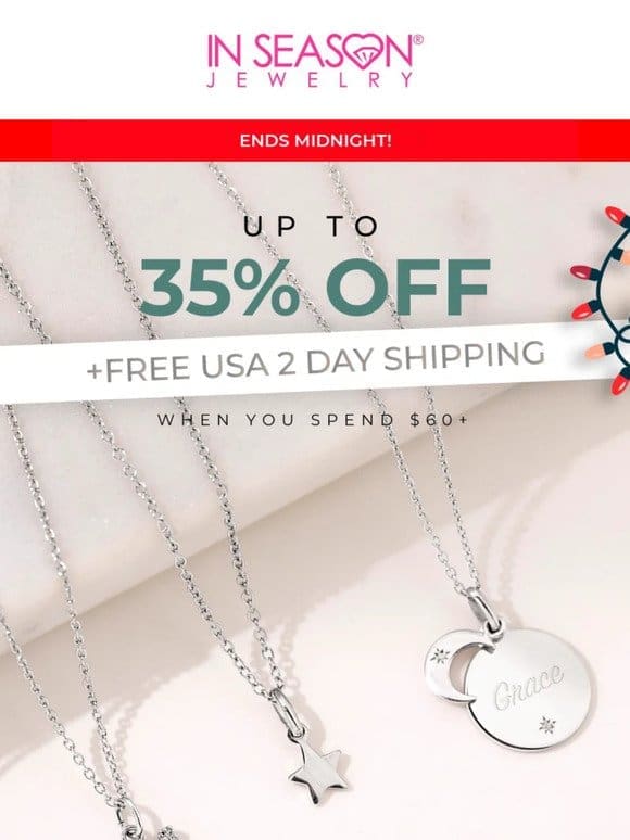 Ends Midnight! ⏰ Up To 35% Off + Free USA 2-Day Shipping