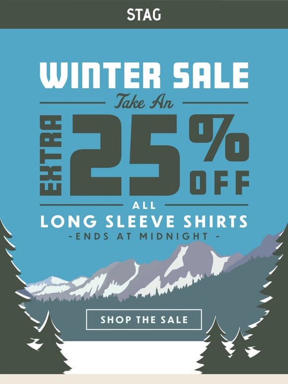 Ends Today: Extra 25% Off Long Sleeve Shirts