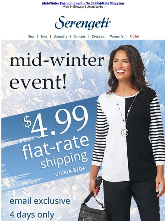 Ends Today ~ Our Fashions are Here for YOU ~ All Shipping for Just $4.99!