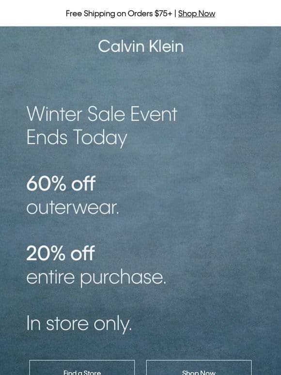 Ends Today – 60% off Outerwear Favorites