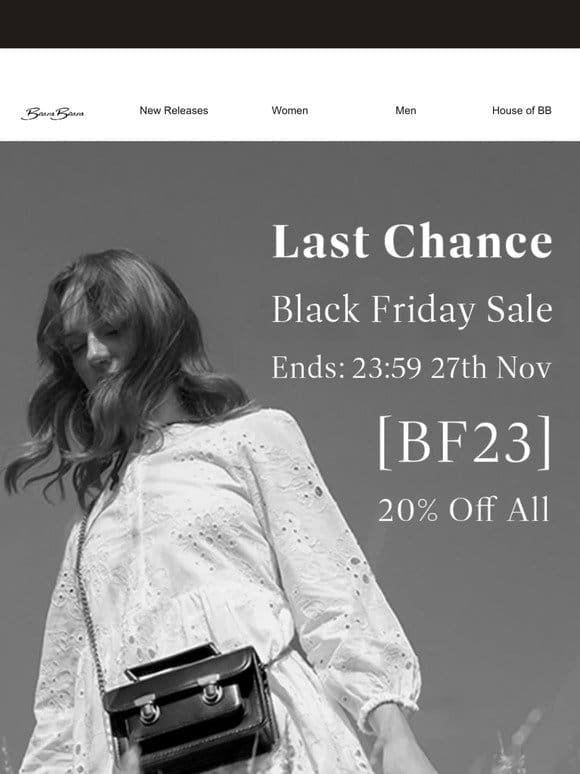 Ends Tonight – Last Chance for 20% OFF EVERYTHING