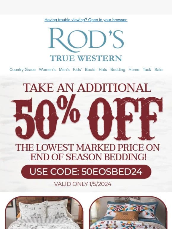 Ends Tonight! Take an EXTRA 50% Off Already Reduced Bedding!