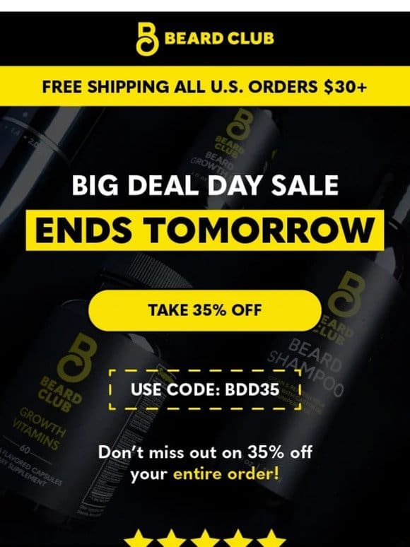Ends tomorrow: Big Deal Day Sale