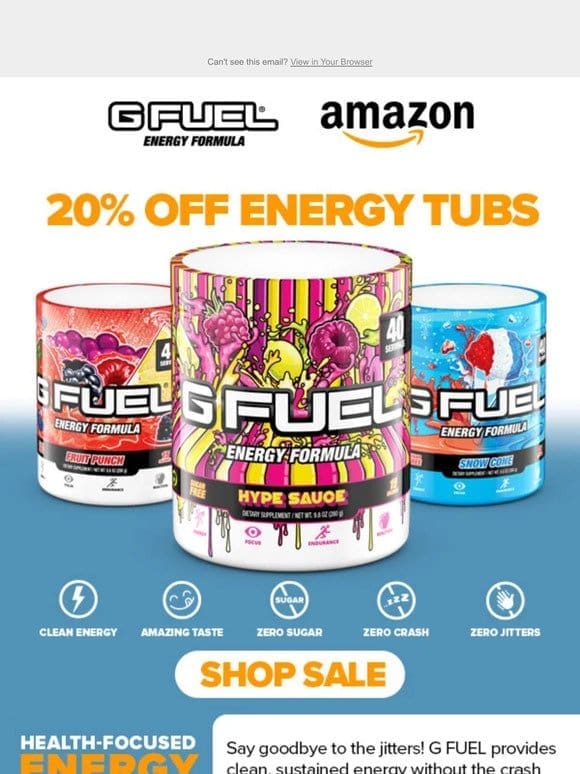 Energize Your 2024 Journey with G FUEL on Amazon – New Year， New Boost!