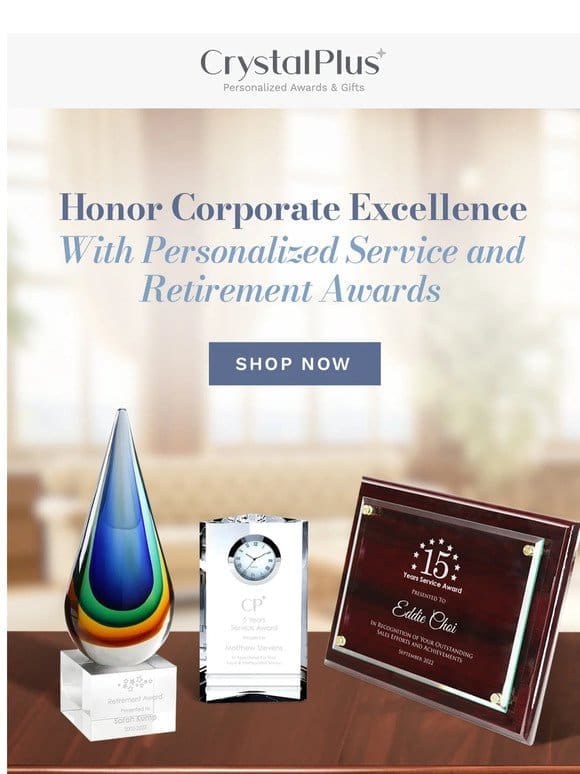 Enjoy 10% Off Service and Retirement Awards