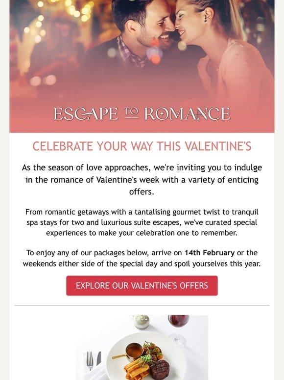 Escape to Romance this Valentine’s in our Timeless Hotels ❤️