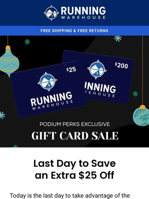 Exclusive Gift Card Sale! Last Day to Save an Extra $25 Off
