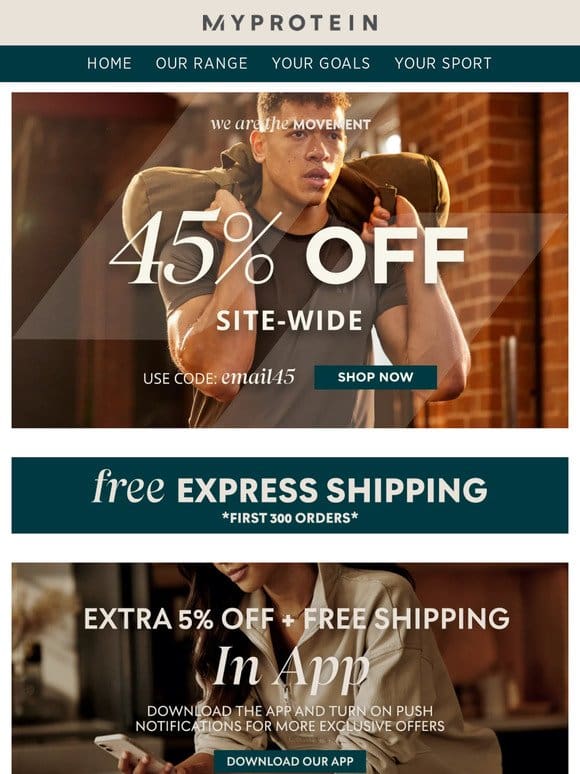 Exclusive Offer   45% Off Site-Wide