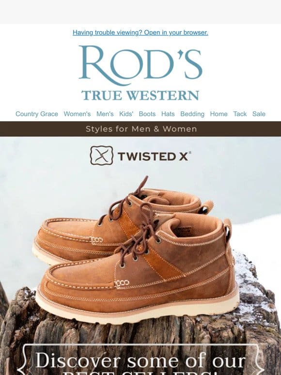 Explore Our Best Sellers! Twisted X Styles for Men & Women