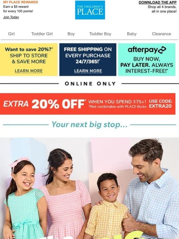 Extra 20% Off Inside! Up to 40% Off Matching Family Easter Outfits!