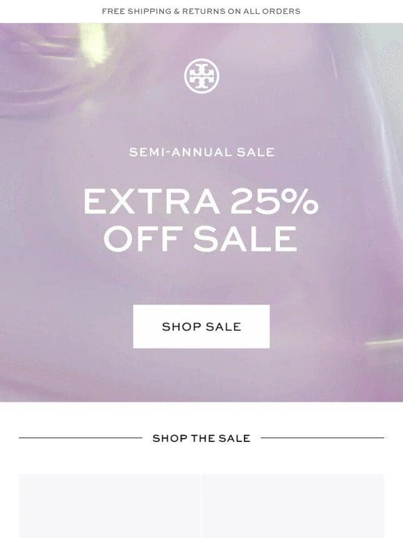 Extra 25% off sale: limited quantities