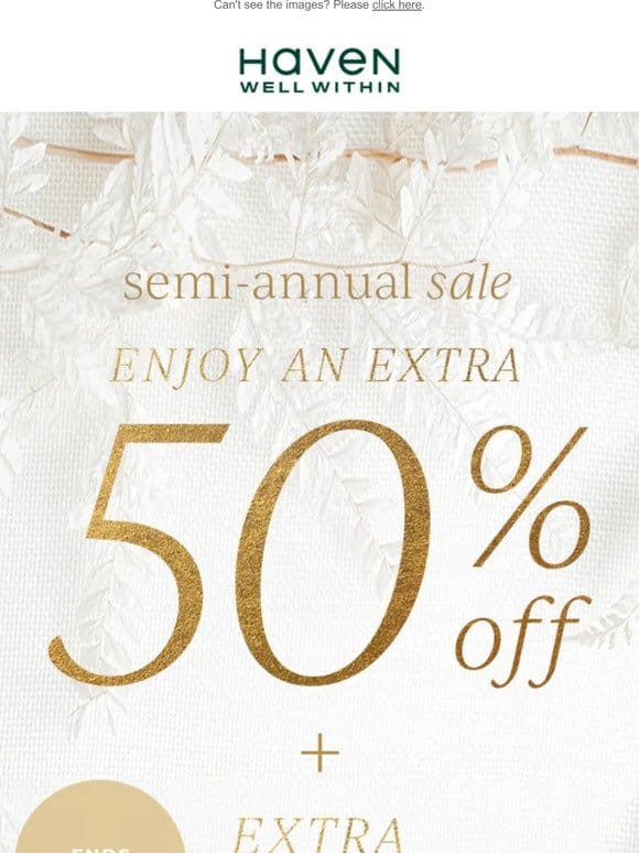 Extra 50% Off + Extra 15% Off Markdowns Ends Tomorrow!