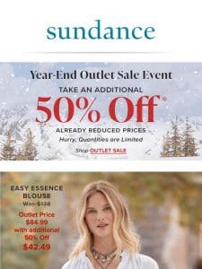 Extra 50% Off Outlet Continues…