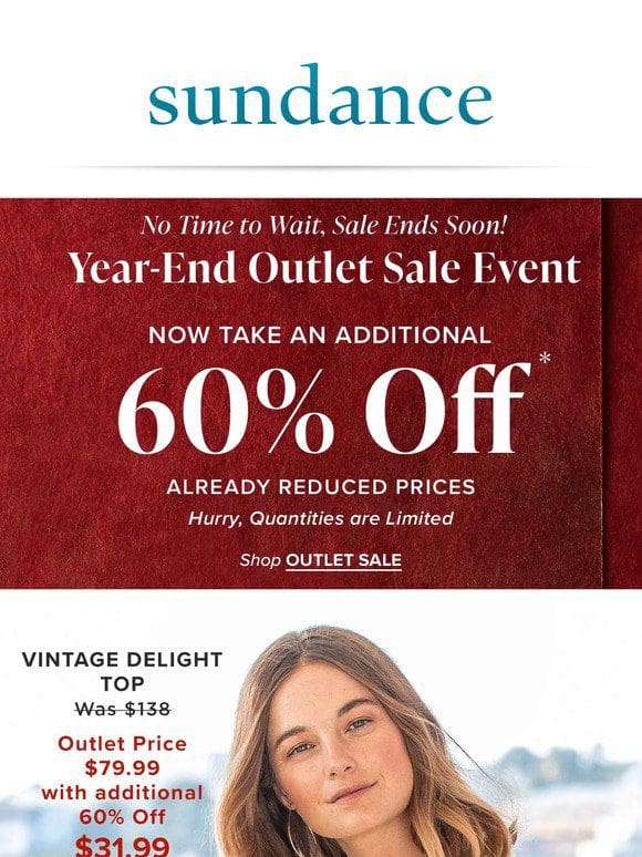 Extra 60% Off Outlet Isn’t Over Yet…