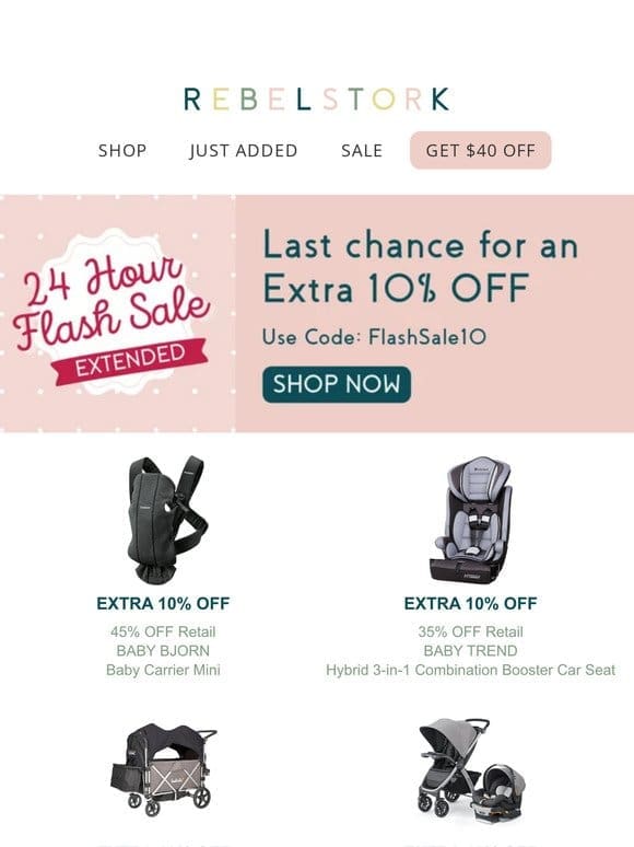 Extra Time， Extra Savings: Flash Sale Extended for You!